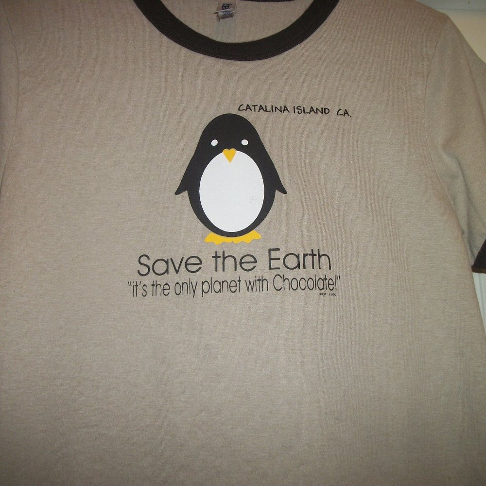 RETRO  PENQUIN CATALINA ISLAND PENQUIN TEE SAVE THE EARTH M